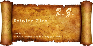 Reinitz Zita névjegykártya